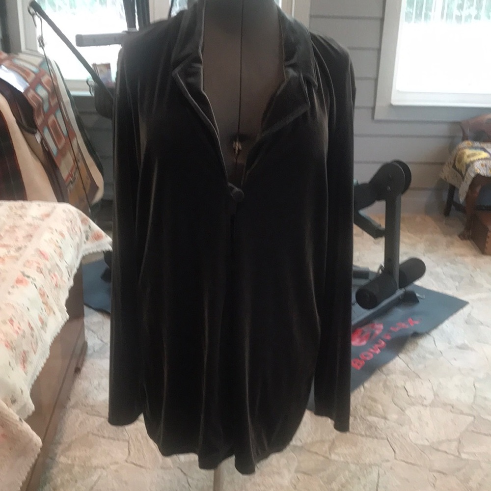 Jacqueline Velour Jacket Gray Size XL